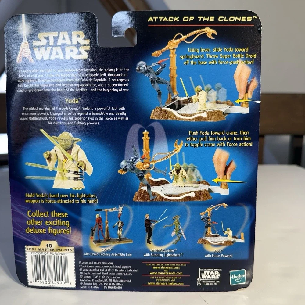 Vtg 2002 Star Wars Attack of the Clones YODA with Force Powers - NEW Sealed